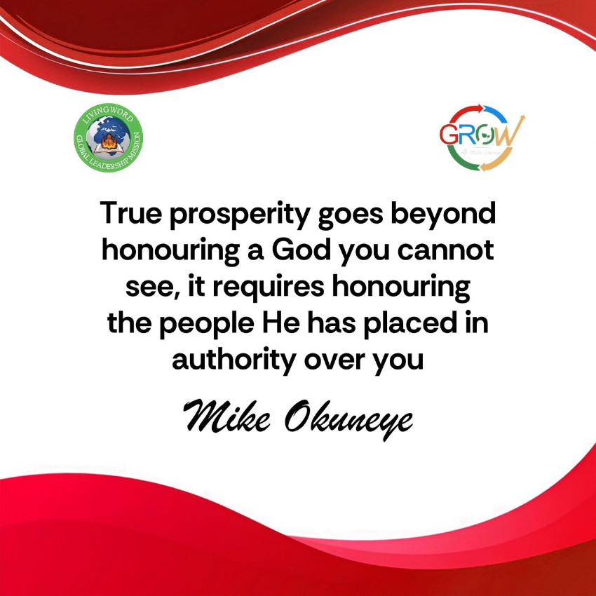 True prosperity goes beyond honoring a God you cannot see