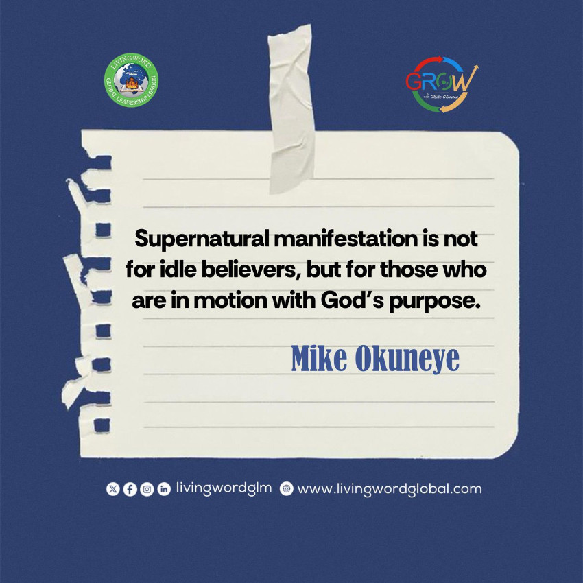 Supernatural manifestation is not for idle belivers